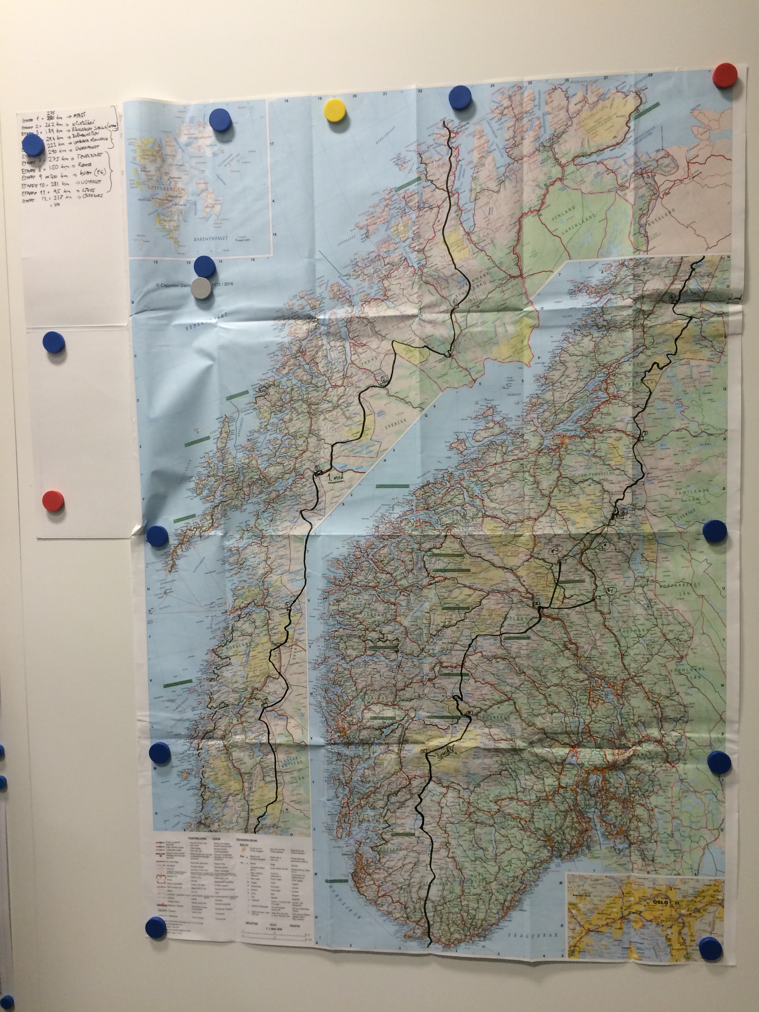Rute til Norge på langs